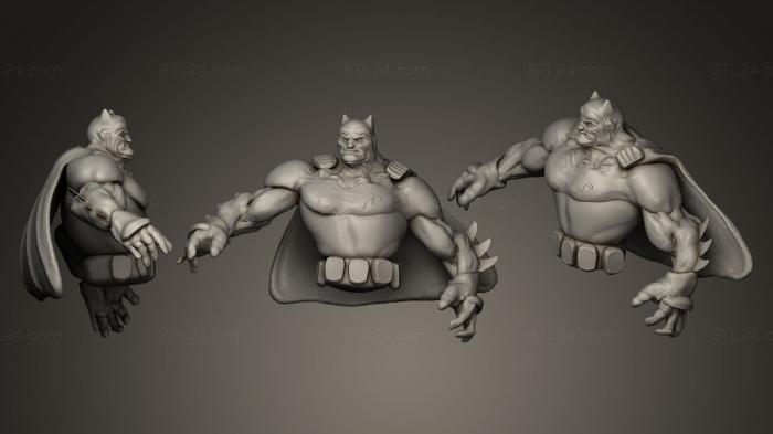 Figurines heroes, monsters and demons (Batman bust wip 2, STKM_0130) 3D models for cnc